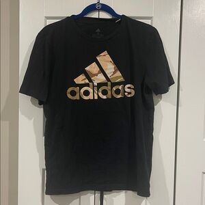Adidas Black Tee with Camouflage Logo